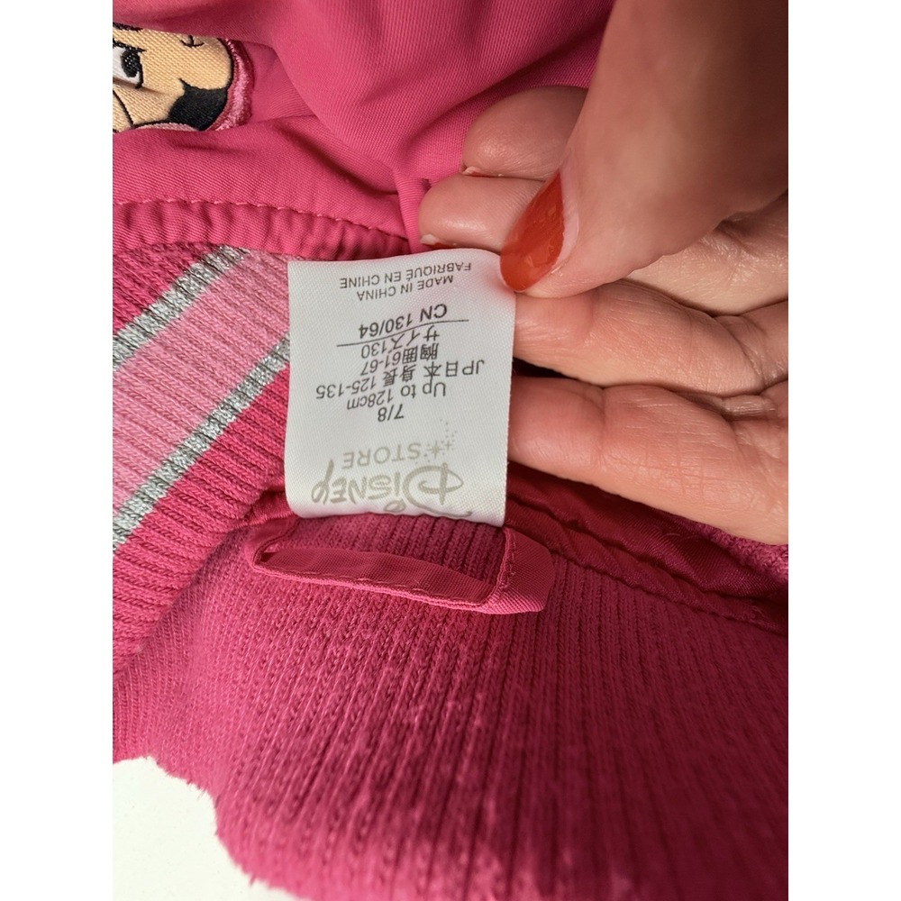 Disney Minnie Mouse Bomber Jacket Pink Girls‎ 7/8 Ohana "Family" Embroidered - Picture 9 of 15